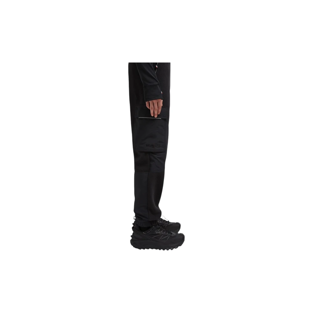 Moncler Fluwelen Fleece Trainingsbroek Zwart Black Heren