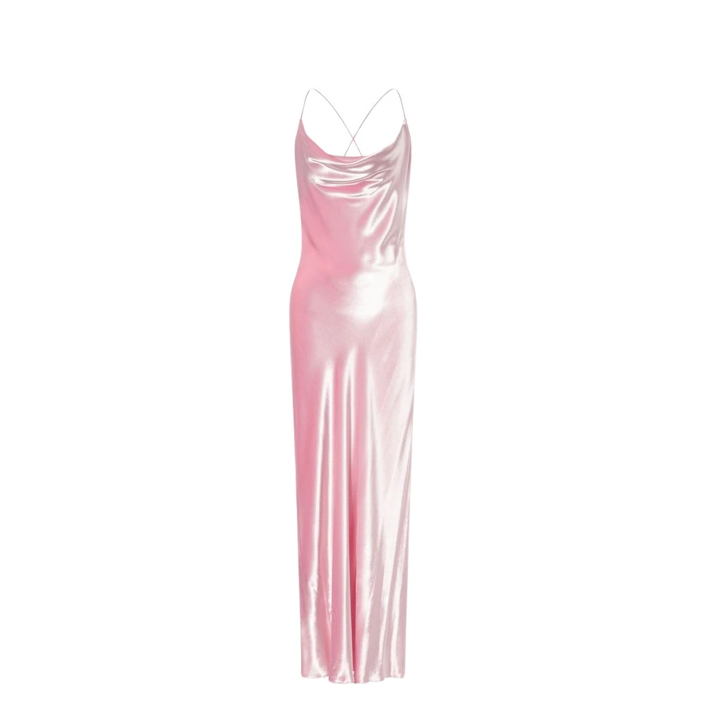 Alberta Ferretti Pink Gowns, Female, Xs, Sleeveless Velvet Evening Dress