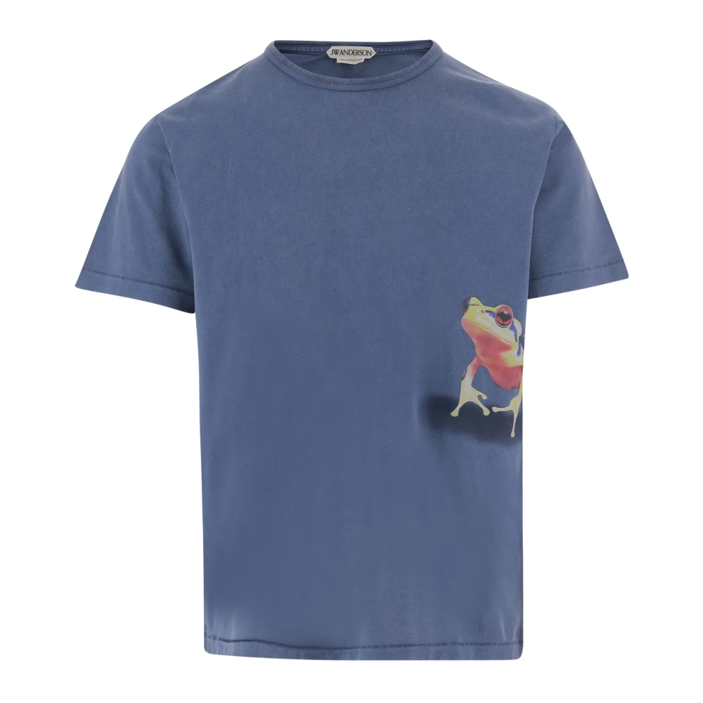 Jw Anderson Men's Blue T-Shirts, Xl, Peeking Frog T-Shirt