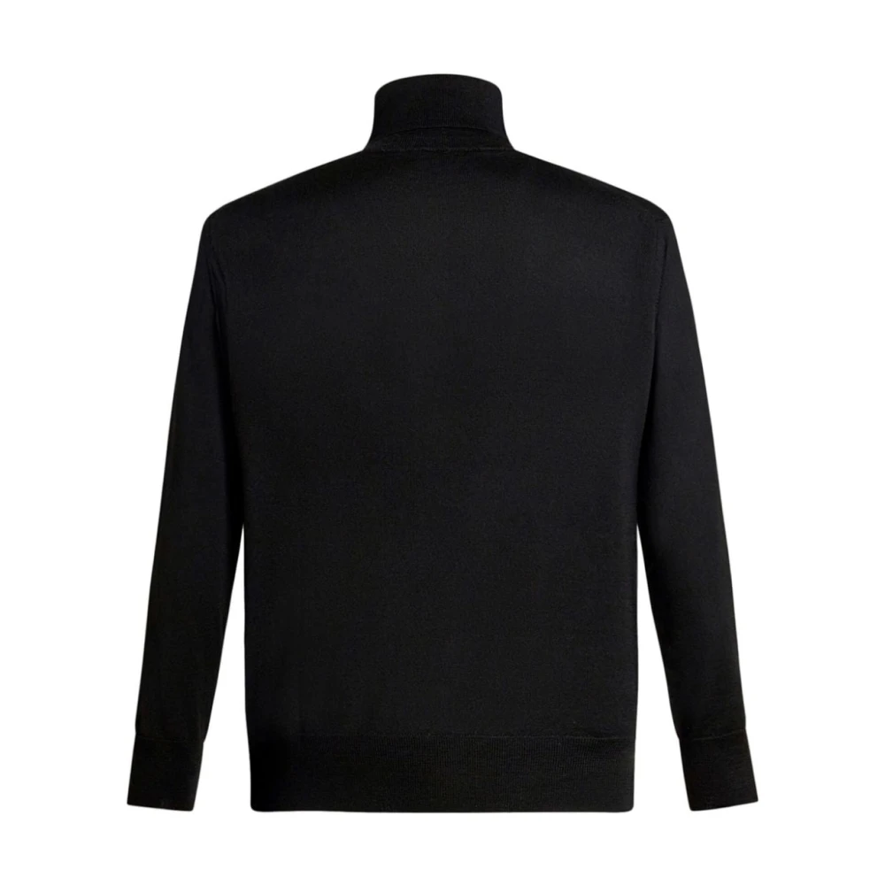 ETRO Zwarte Pegaso Motief Wollen Trui Black Heren