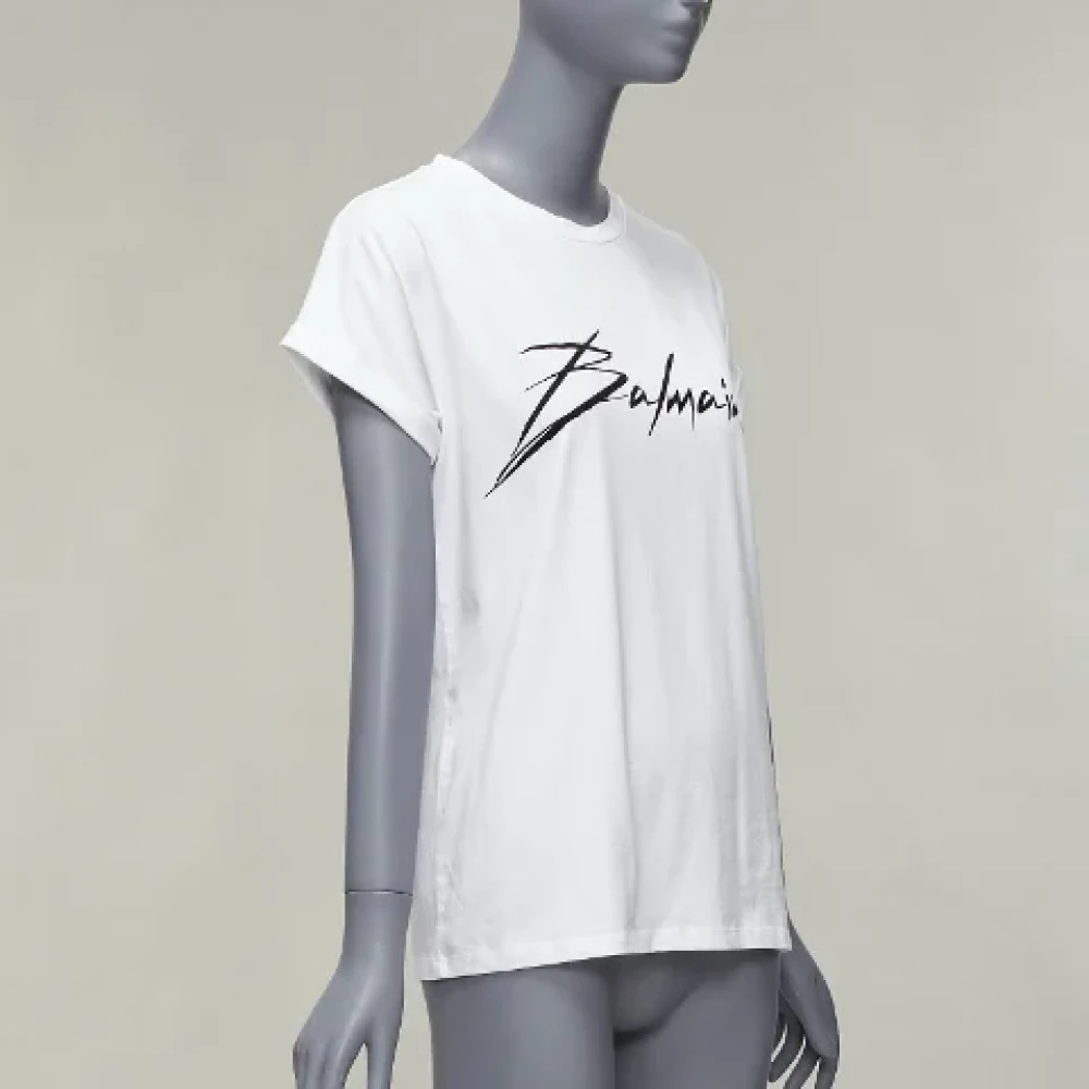 Balmain Pre-owned Cotton tops White Dames