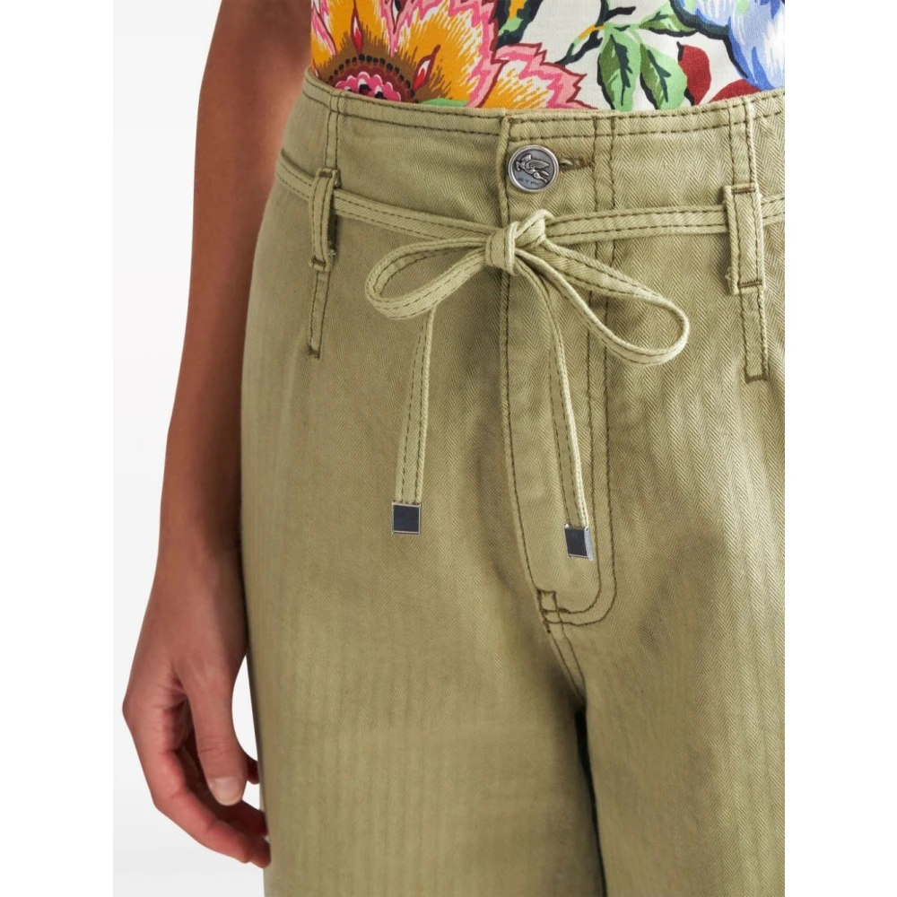 ETRO Wide Jeans Green Dames