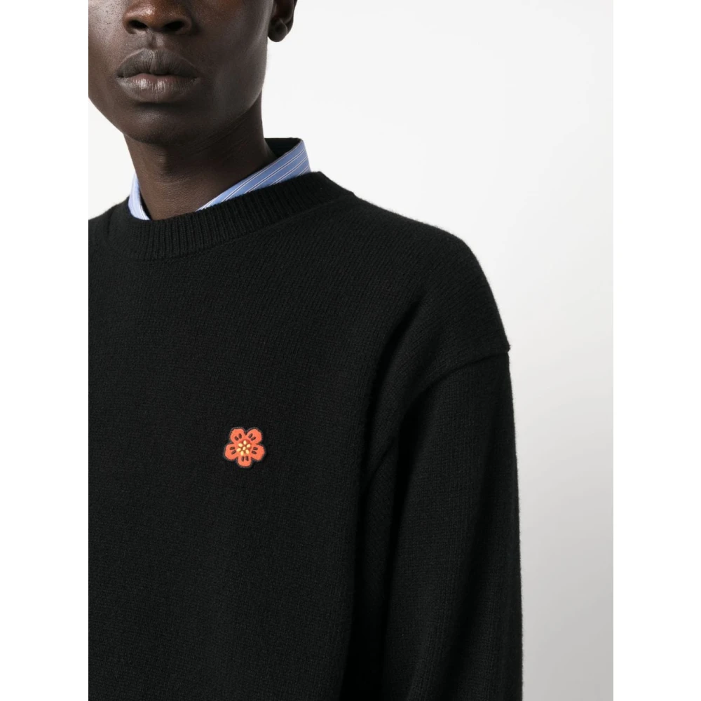 Kenzo Zwarte Flower Crest Pullover Black Heren