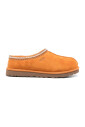 orange-faux-fur-slip-on-shoes
