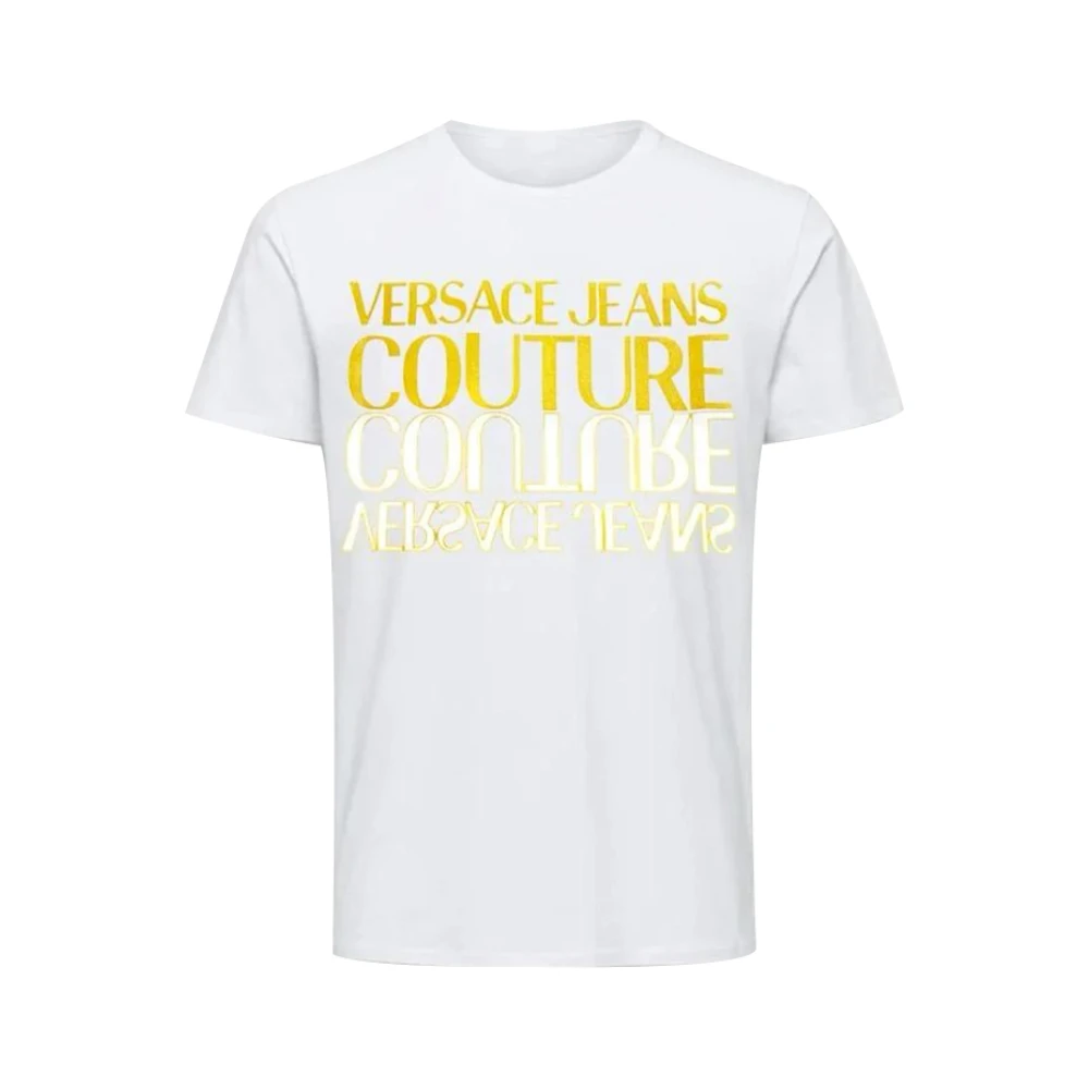 Versace Jeans Couture Kleurrijke Trendy T-shirt White Dames