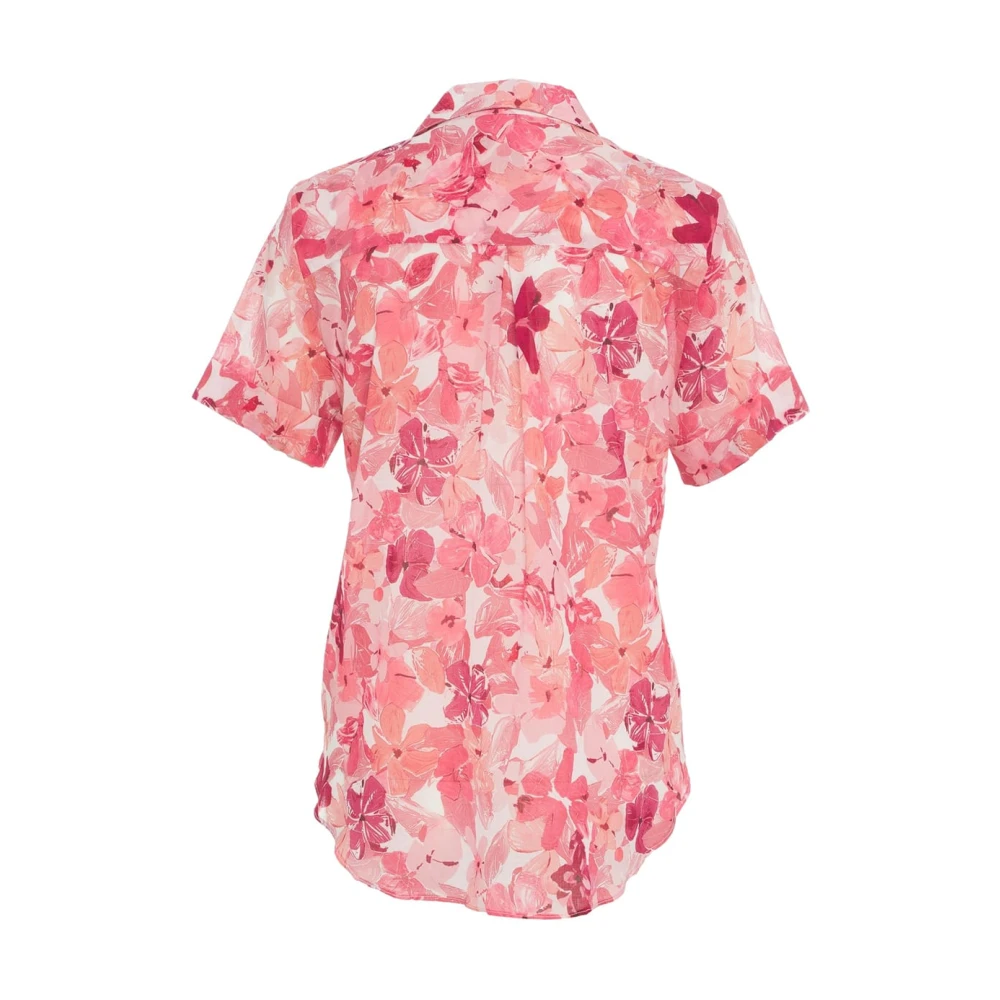 Himon's Rode Bloemen V-Hals Blouse Multicolor Dames