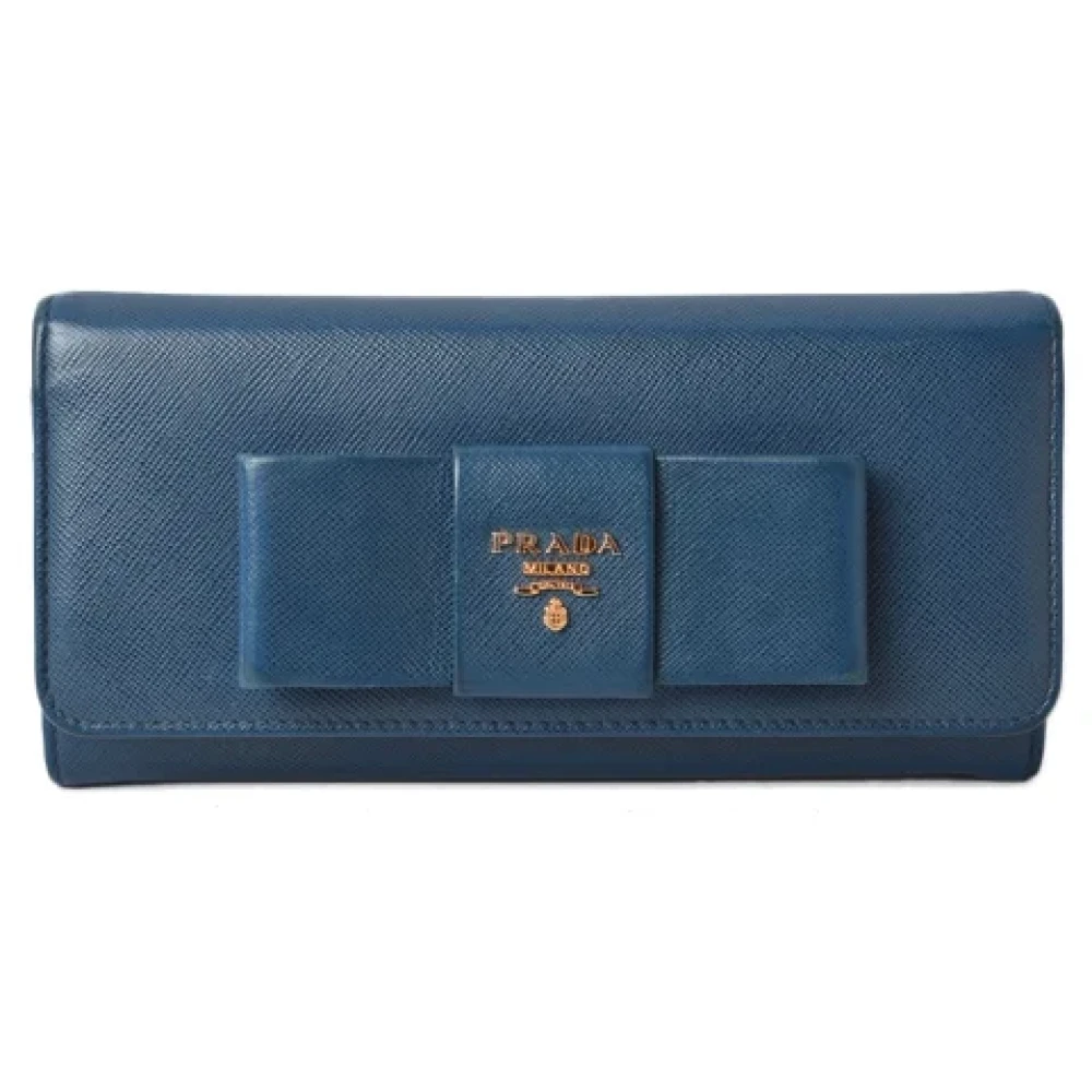 Prada Vintage Pre-owned Leather wallets Blue Dames