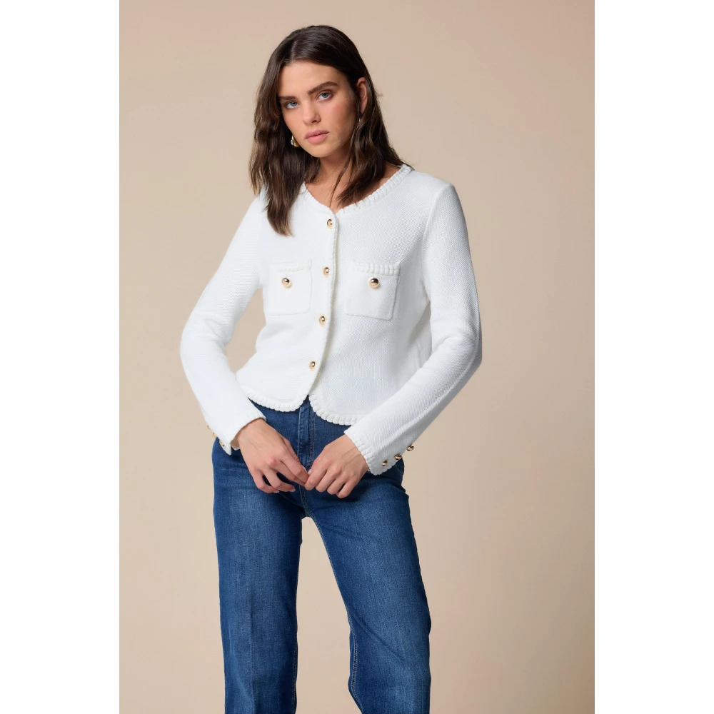 Kocca Stijlvolle Cardigans voor een Chic Look White Dames