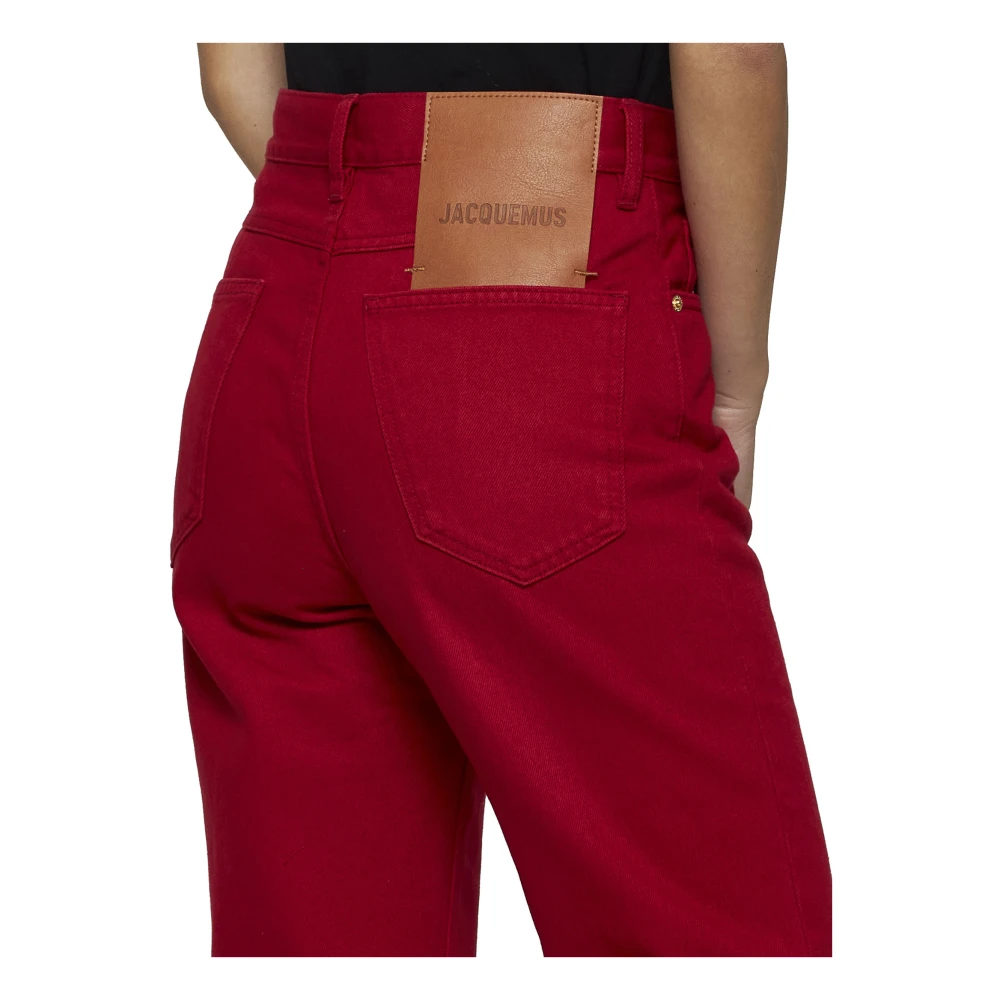 Jacquemus Rode High Waist Straight Leg Jeans Red Dames