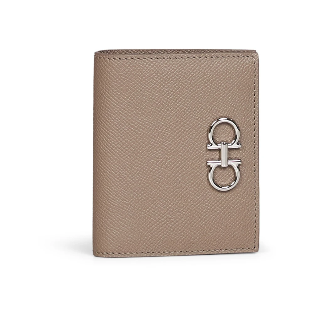 Ferragamo Gancini Compact Wallet - Female - Wallets & Cardholders - Brown - One Size - Accessories