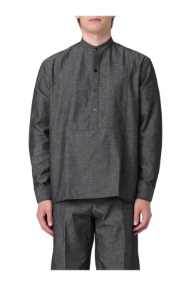 stylish-mandarin-collar-black-shirt-men
