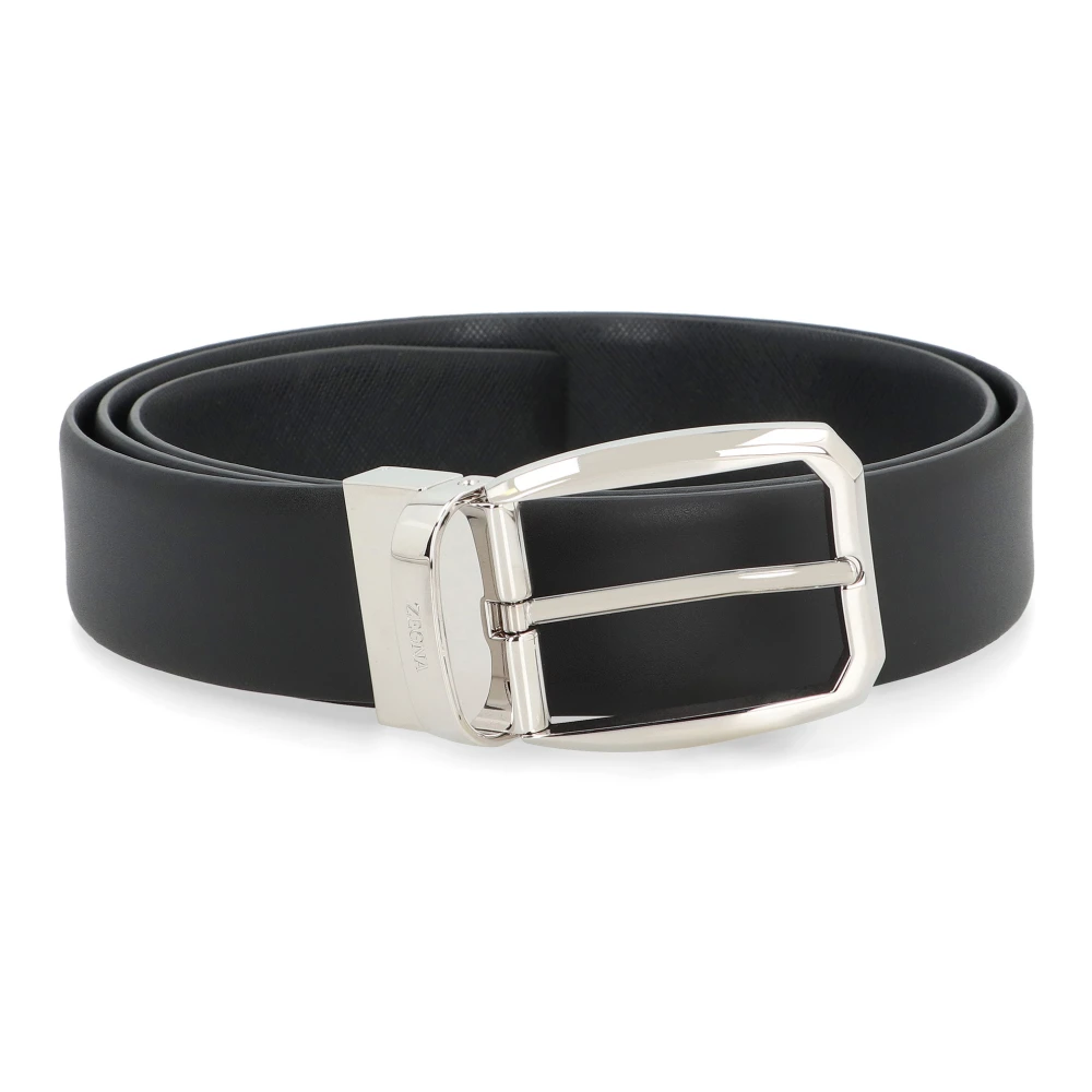 Ermenegildo Zegna Omkeerbare leren riem Black Heren