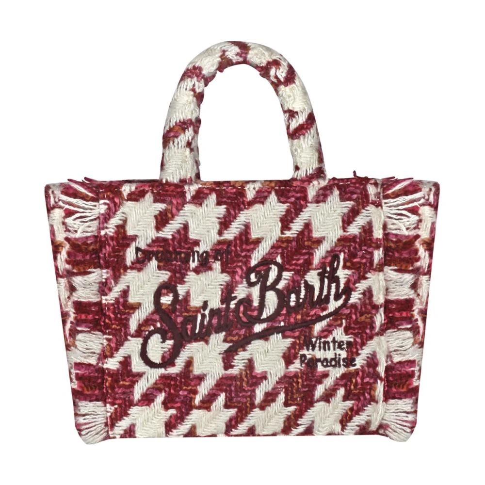 MC2 Saint Barth Houndstooth Mini Vanity Tas Red Dames