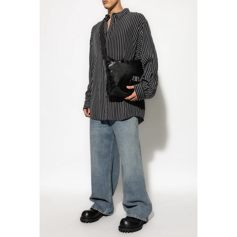 Balenciaga Shirt met Streepjespatroon Black Heren