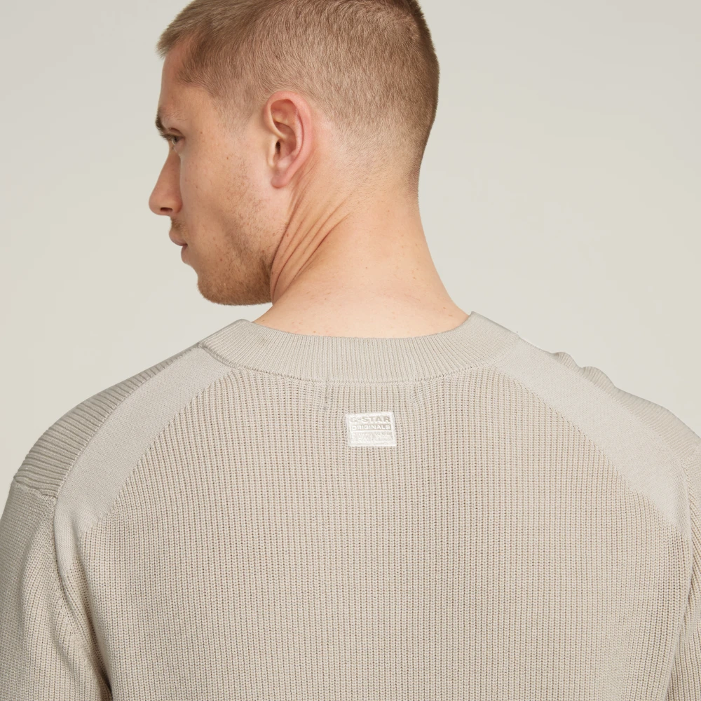 G-Star Gebreide Trui met Patroon Beige Heren