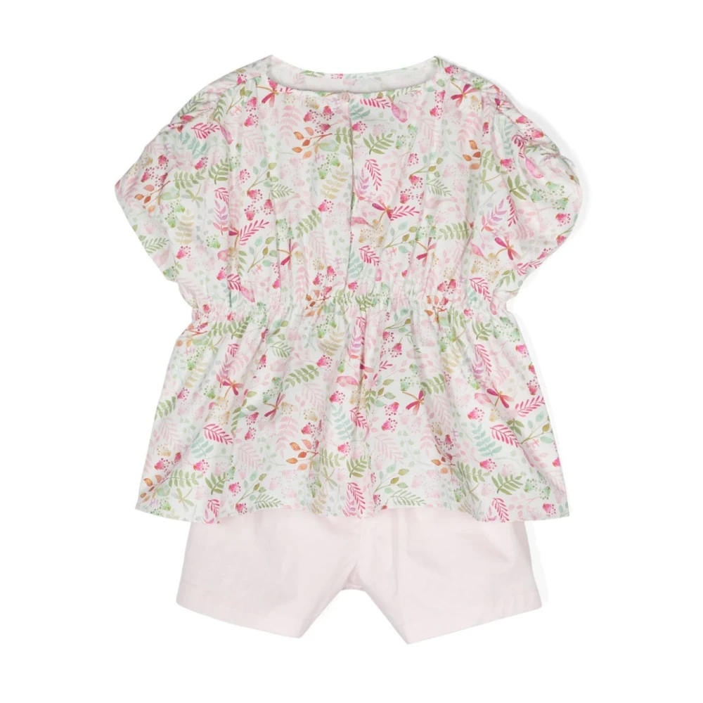 Il Gufo Blommig Blus & Shorts Set Multicolor, Flicka