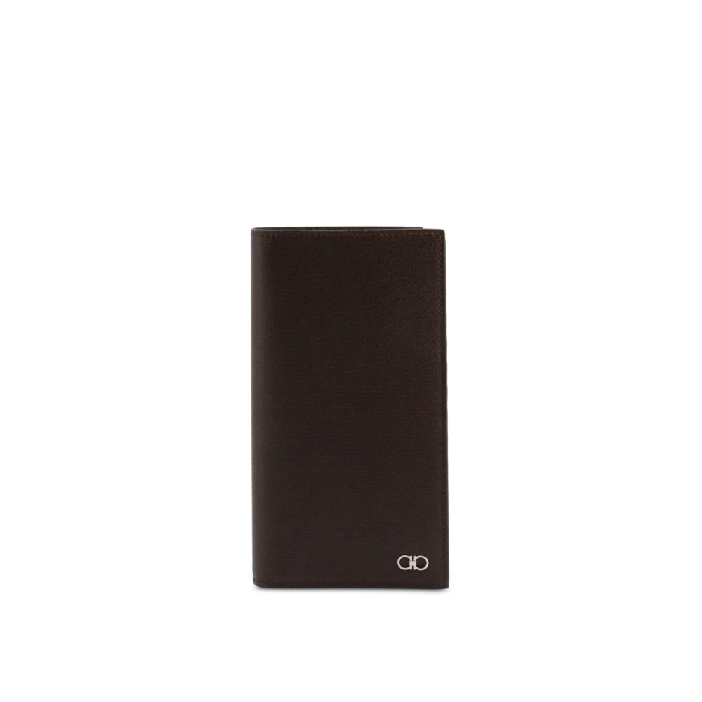 Ferragamo Men's Brown Leather Credit Card Holder Wallet