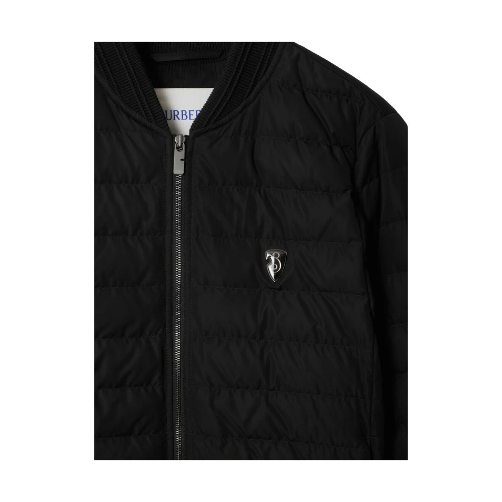 Burberry Zwarte ritssluiting lange mouwen jas Black Heren