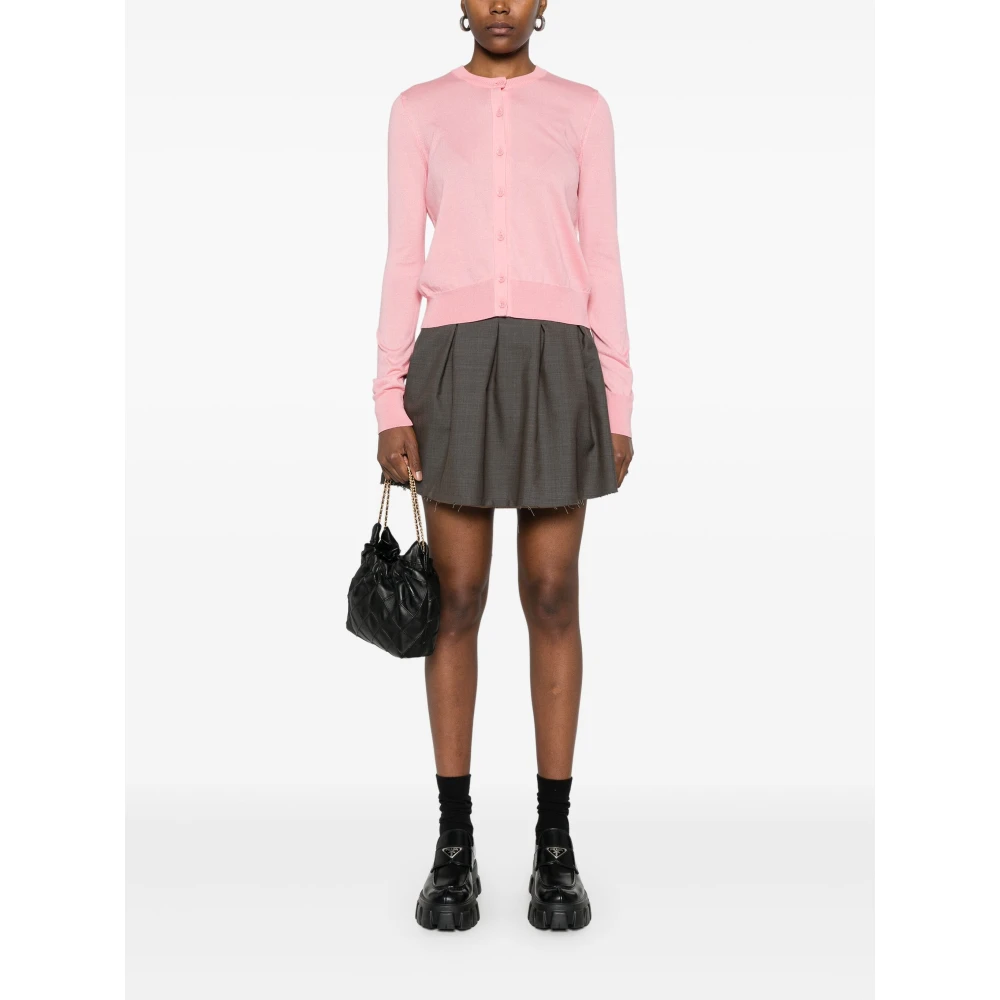 Maison Kitsuné Stijlvolle Boxy Cardigan Pink Dames