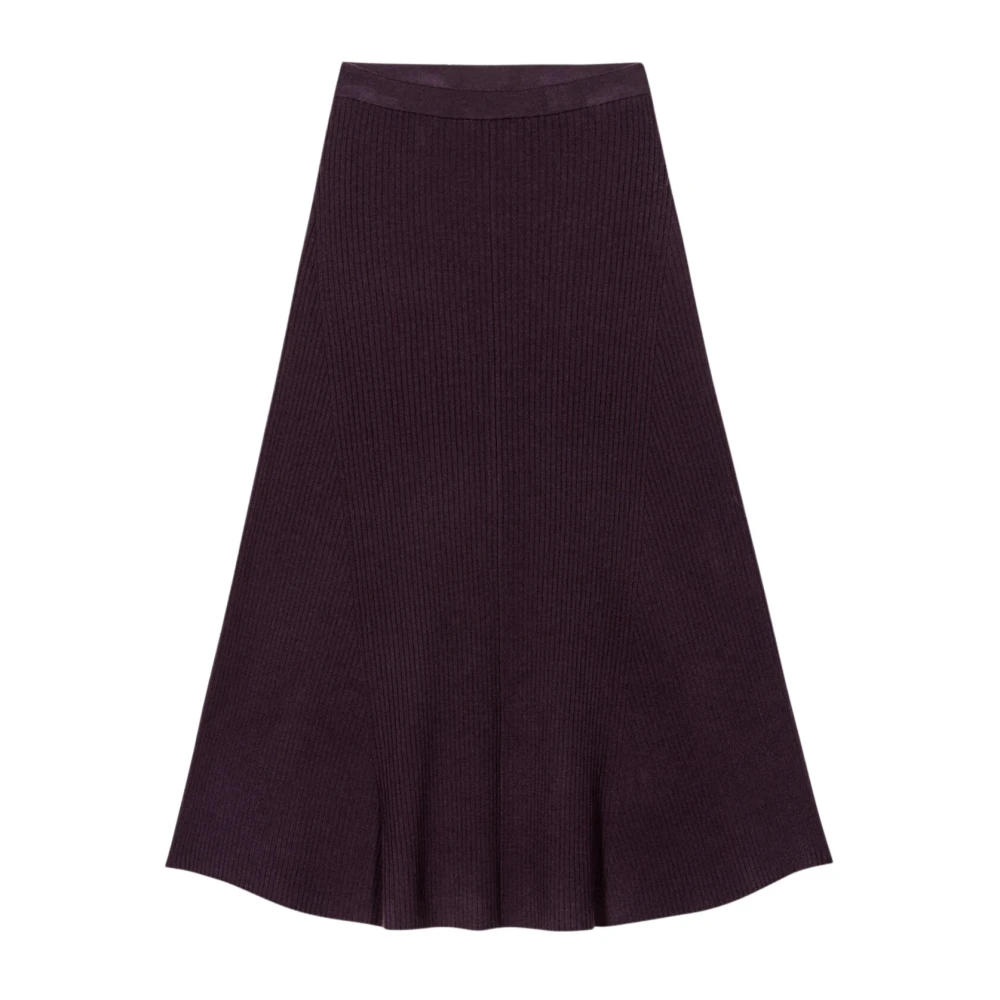 LUISA CERANO Bourgondische Geribbelde Midi Rok Red Dames