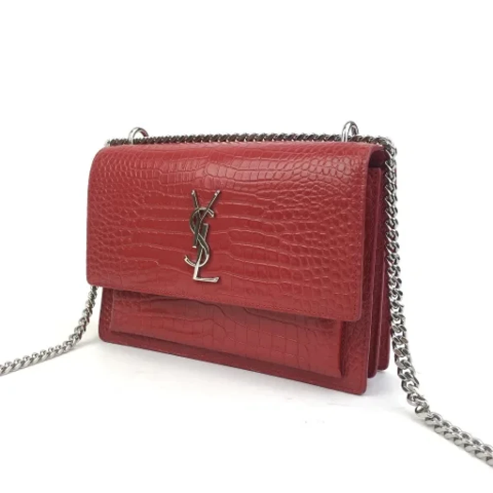 Saint Laurent Vintage Pre-owned Leather shoulder-bags Red Dames