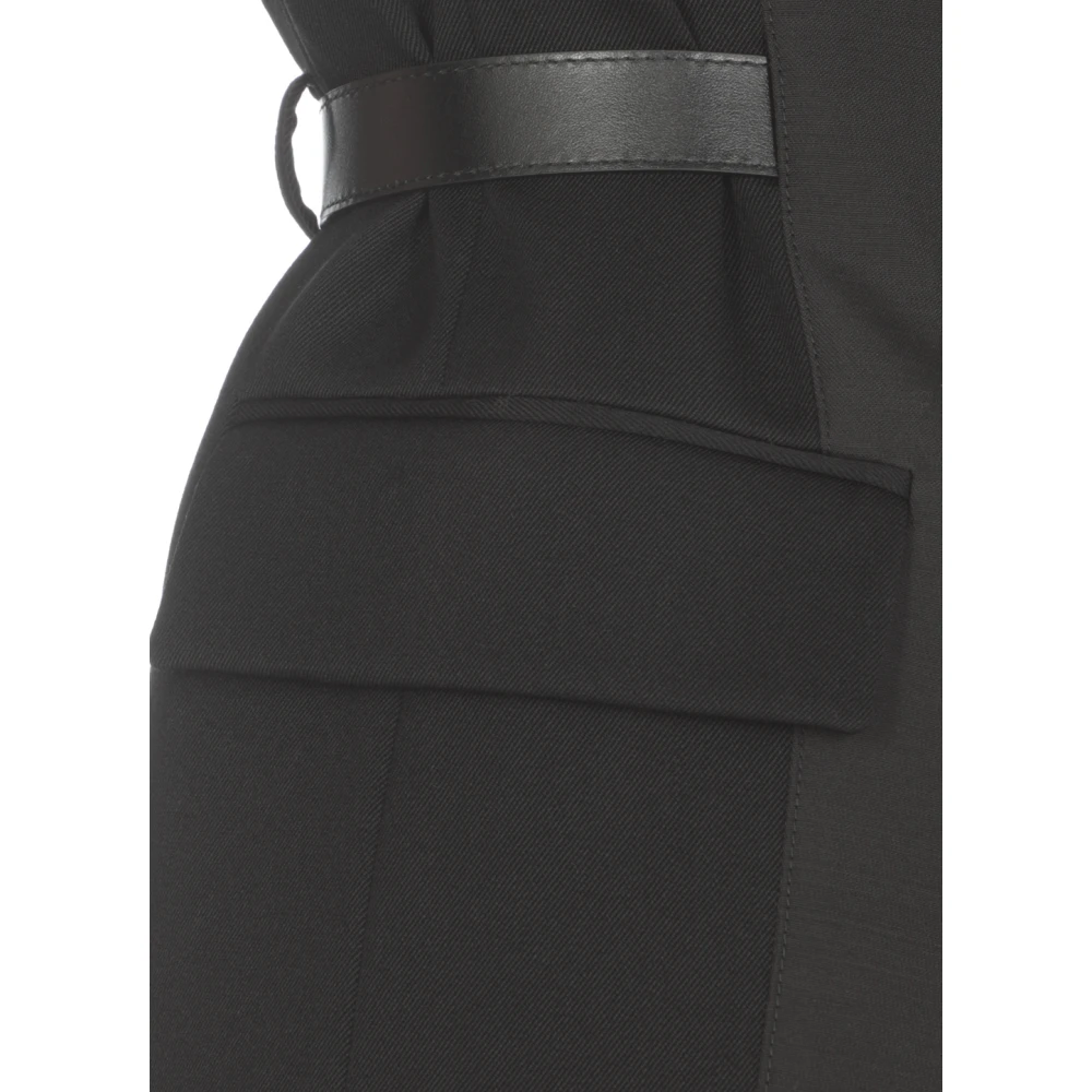 Lanvin Zwarte Wollen Blazer met Peak Revers Black Dames