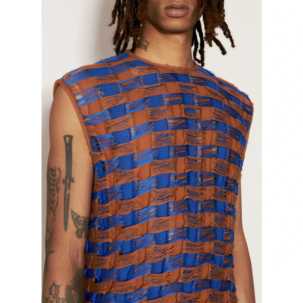 Isa Boulder Gescheurde Gebreide Tanktop Multicolor Heren