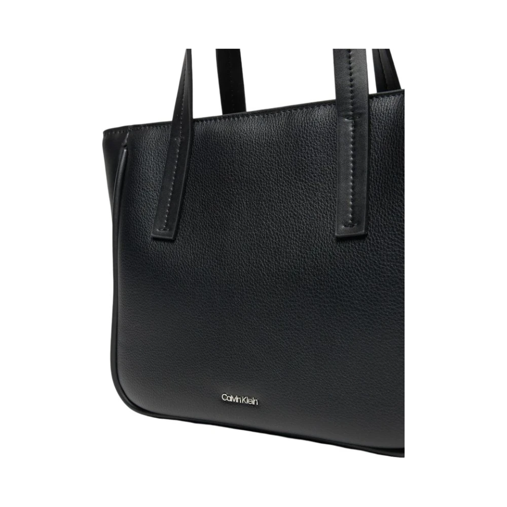 Calvin Klein Zwarte Polyethyleen Handtas Herfst Winter Collectie Black Dames