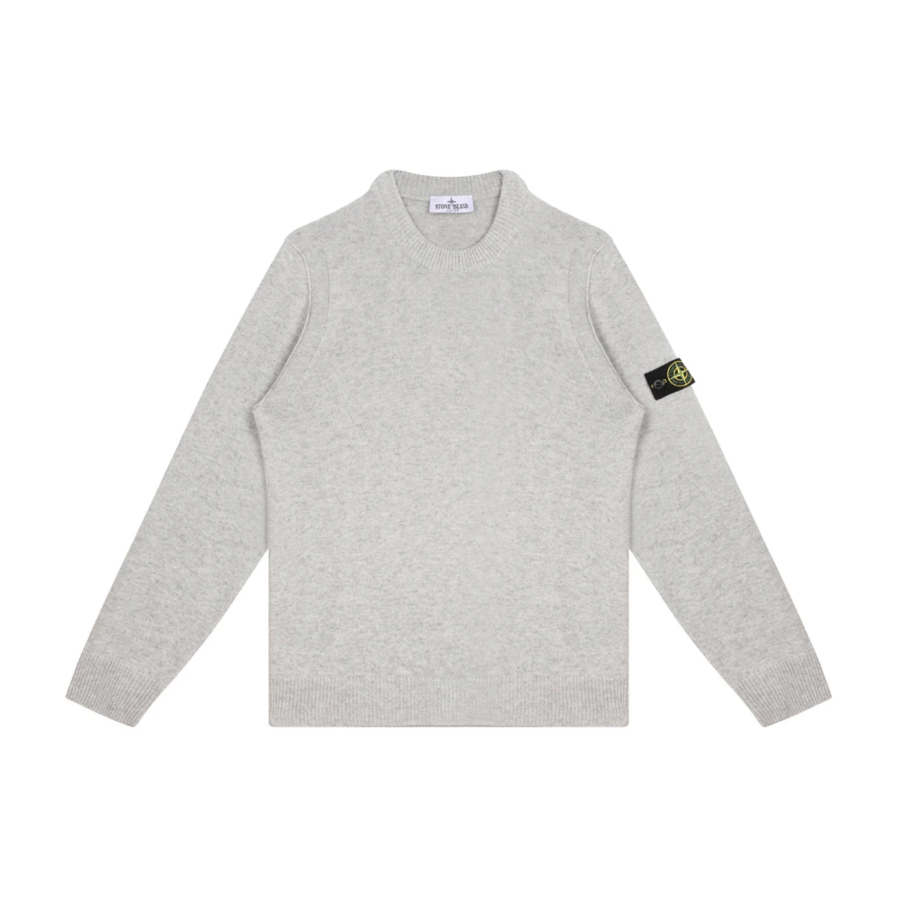 Stone Island Gray Compass-Patch Melange Grey Jumper - Unisex - Kids Knitwear - 10 Y - Kids