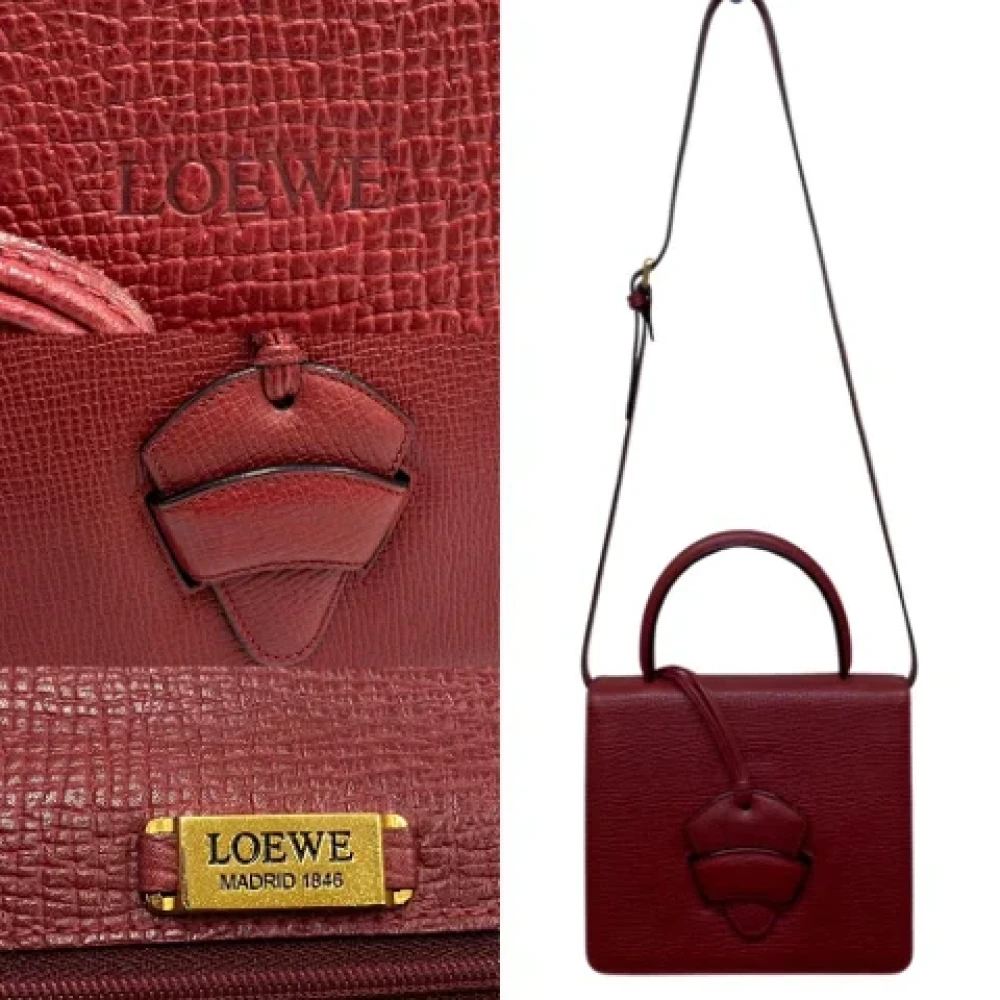 Loewe Pre-owned Leather handbags Red Dames
