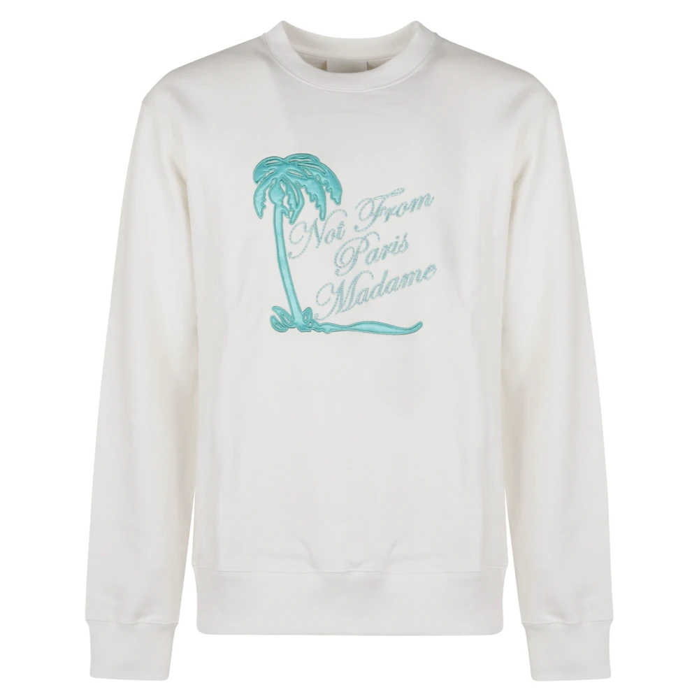 Drole De Monsieur White Sweatshirts, Male, M, Slogan Palmiers Sweatshirt