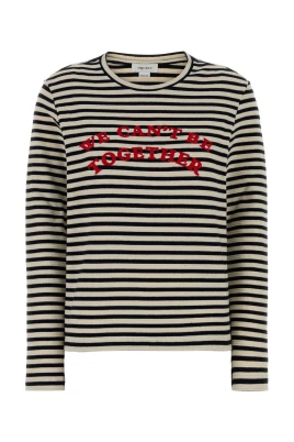 Broderad T-shirt i stretchbomull
