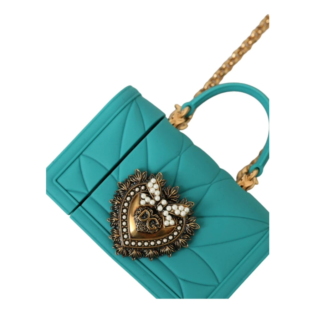Dolce & Gabbana Siliconen Schoudertas met Hartversiering Blue Dames