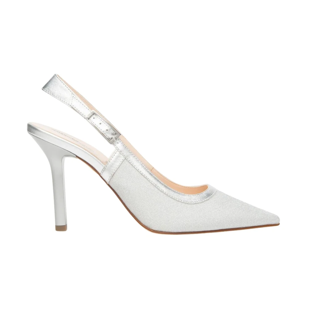 Nerogiardini Vrouw Grijs Schoenen Dames, 37 1/2 Eu, Leer, Elegante Slingback Pump