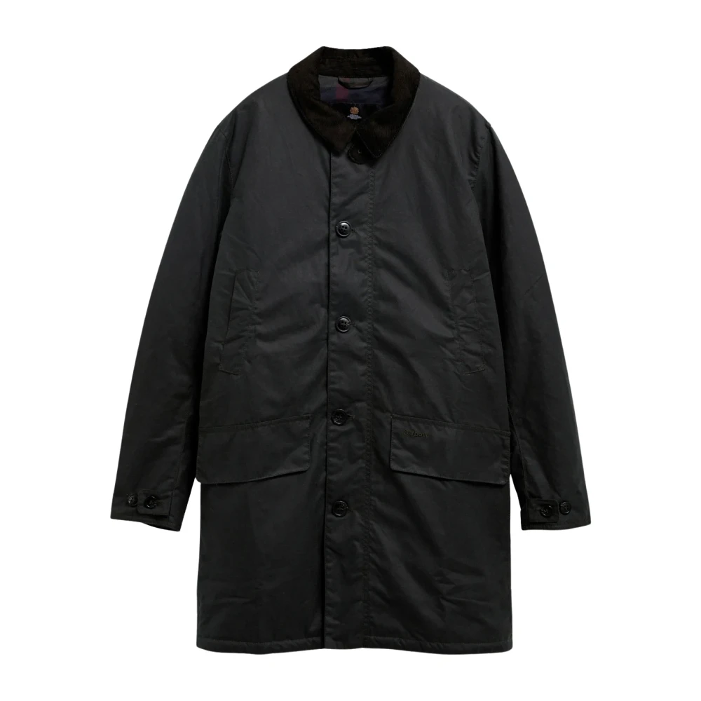 Barbour Men'S Waxed Cotton Mac Coat - Black - Image 2