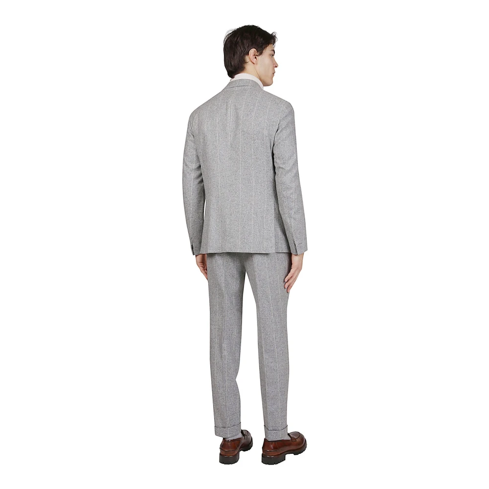 Eleventy Luxe Zijde Wol Kasjmier Pak Gray Heren