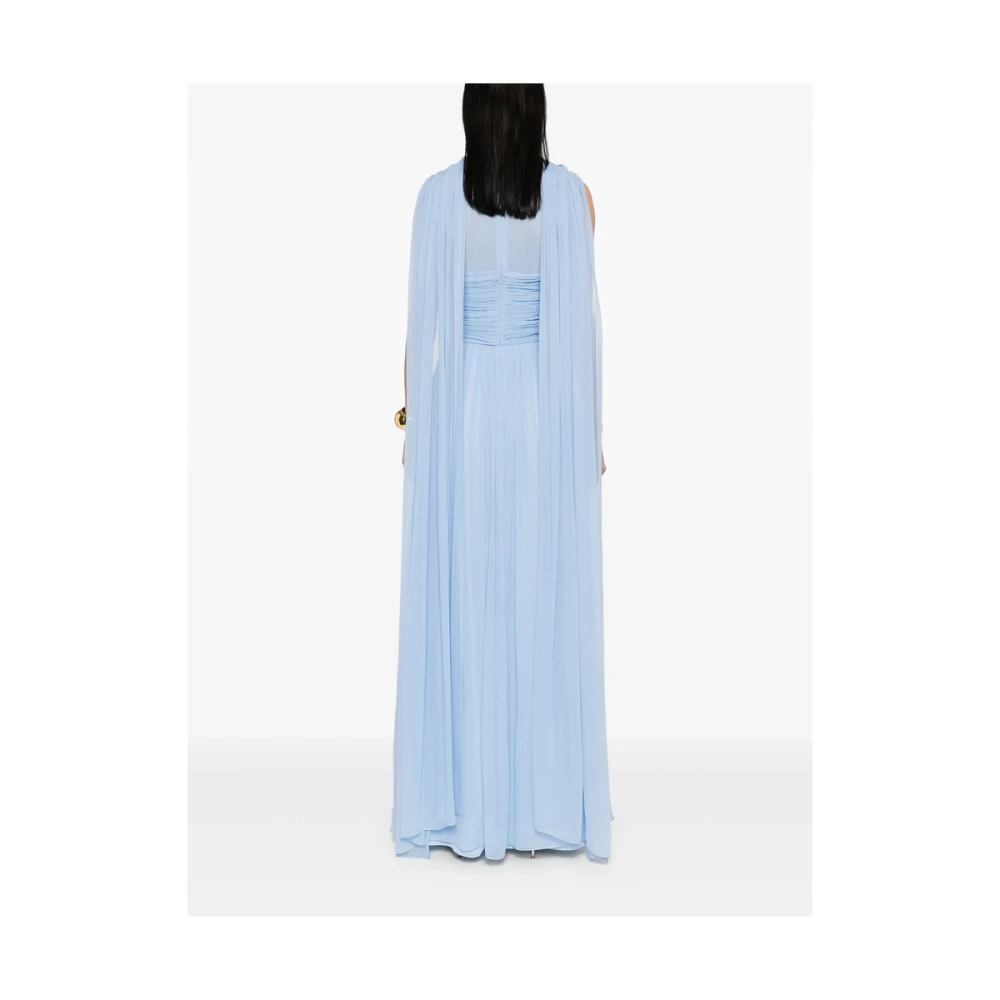 Costarellos Lichtblauwe Gedrapeerde Jurk met Ceintuur Blue Dames