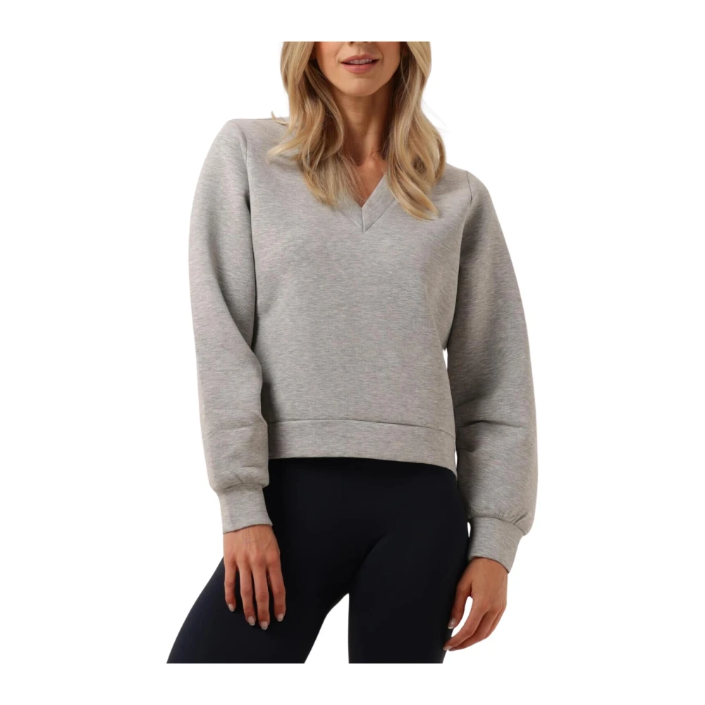 Selected Femme Lichtgrijze V-hals trui Gray Dames