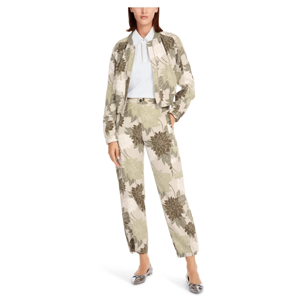 Marc Cain Relaxte cargobroek met bloemenprint Multicolor Dames