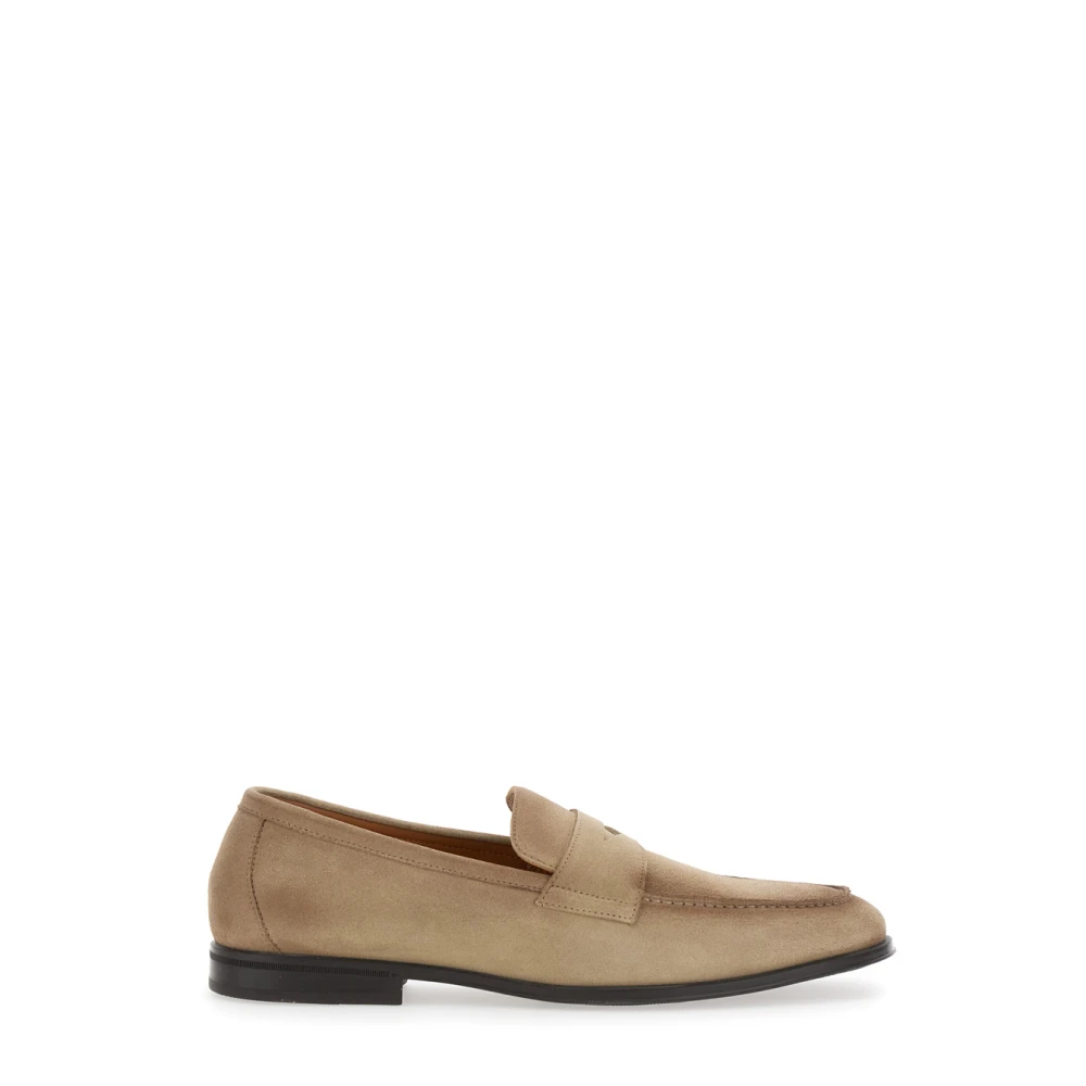 Doucal's Beige Slip-On Loafers in leer Beige Heren