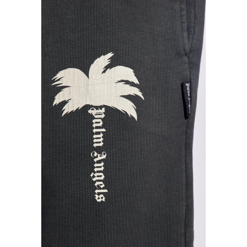 Palm Angels Sweatpants met logo Gray Heren