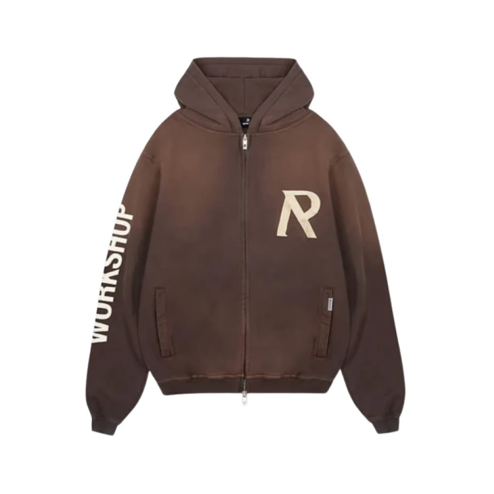Represent Hoodie met rits Tape Initial Brown Heren