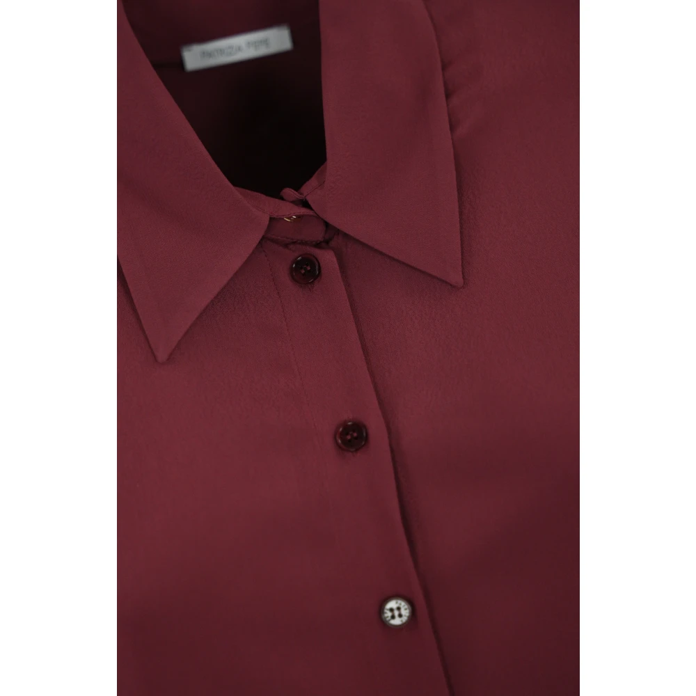 PATRIZIA PEPE Lange mouw viscose overhemd pruim Purple Dames