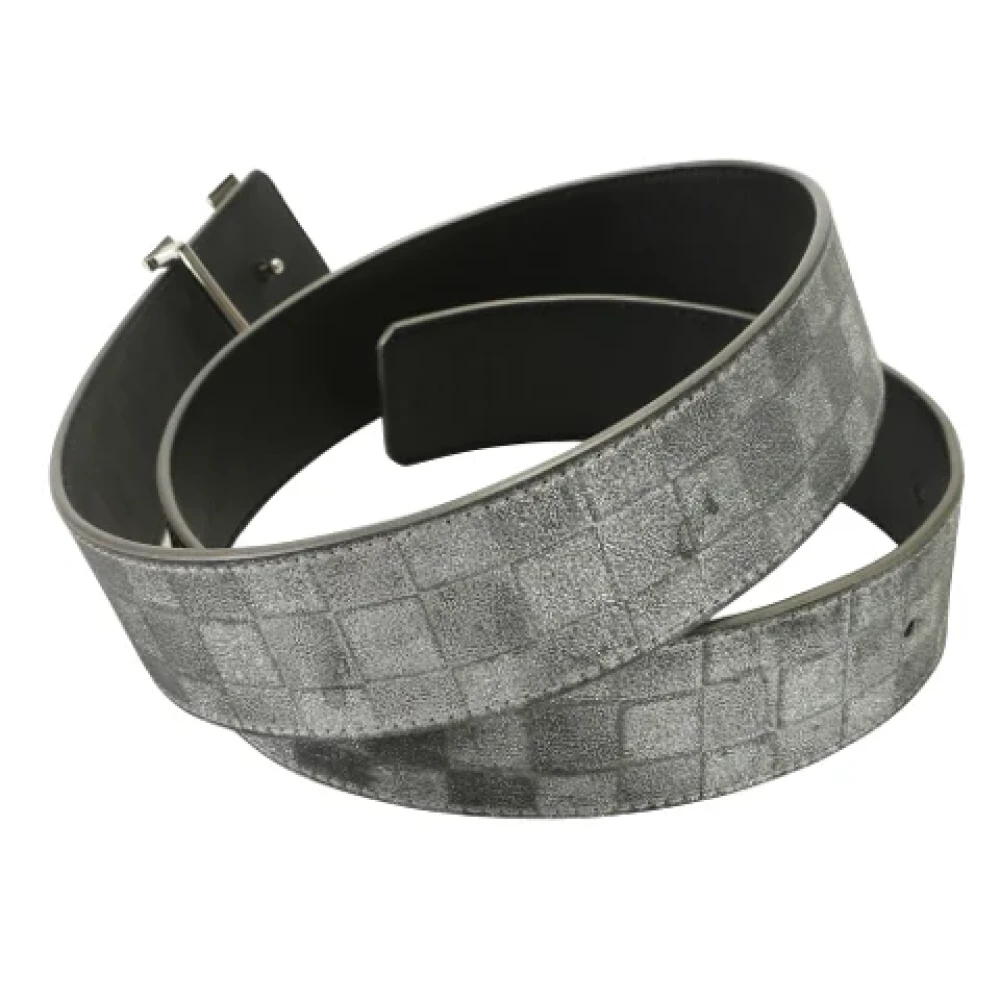 Louis Vuitton Vintage Pre-owned Leather belts Gray Heren