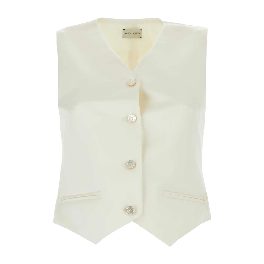 Magda Butrym Ivoor Katoenmix Vest White Dames
