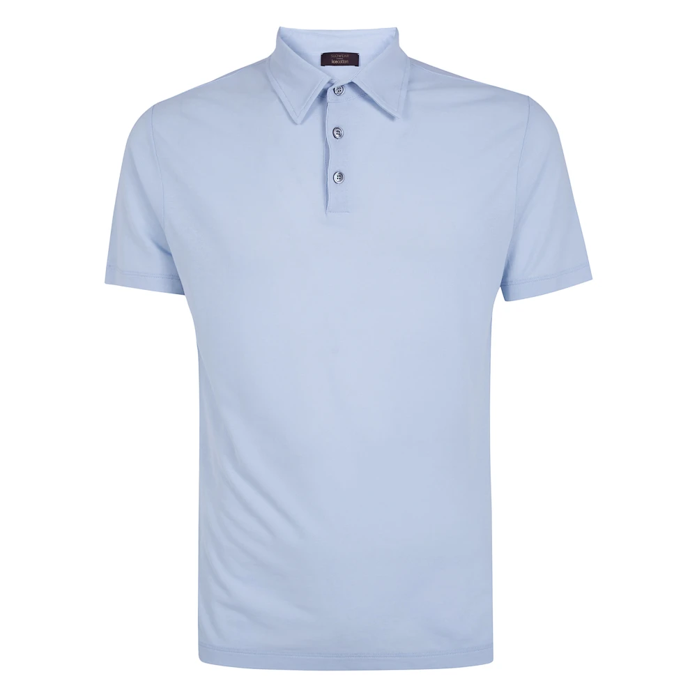 Zanone Mannelijk Blauw Tops Heren, L, Polo Shirt Met Korte Mouwen