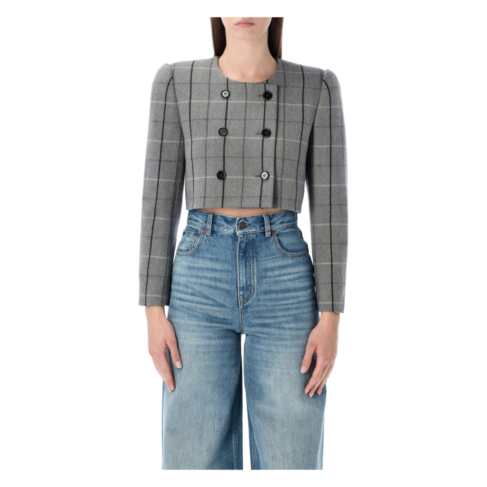 Chloé Gray Cropped Blazer - Female - Blazers - S - Jackets