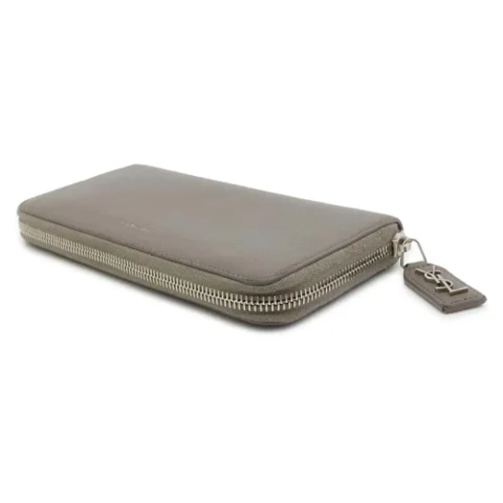 Saint Laurent Vintage Pre-owned Leather wallets Gray Dames