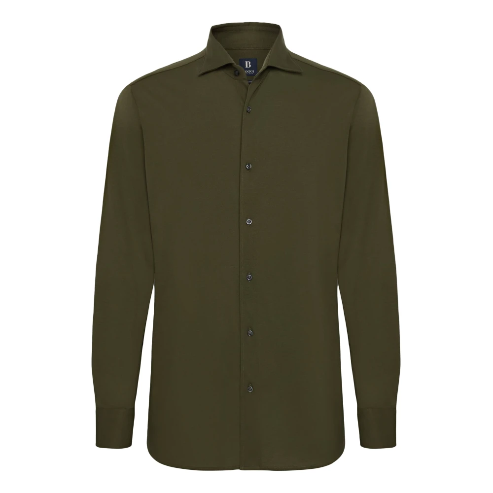 Boggi Milano B Jersey Pique Polo Shirt Regular Fit Green Heren