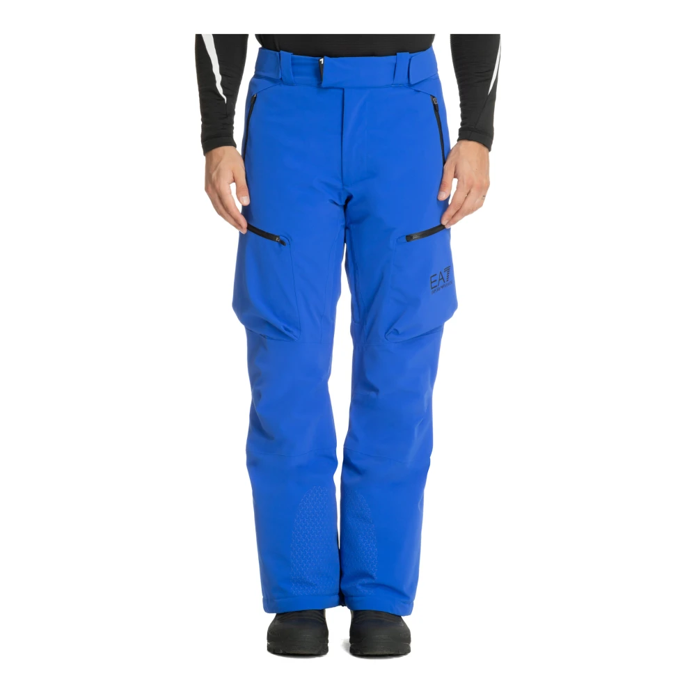 Emporio Armani EA7 Mid Waist Ski Broek Logo Blue Heren